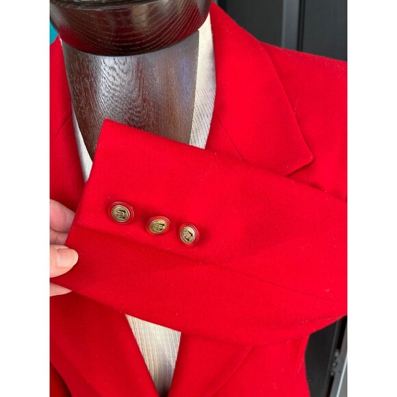 Pendleton Womens  Classic Solid Red Blazer Jacket 100% Wool USA Vtg Sz 8 -‎ READ - Picture 6 of 10